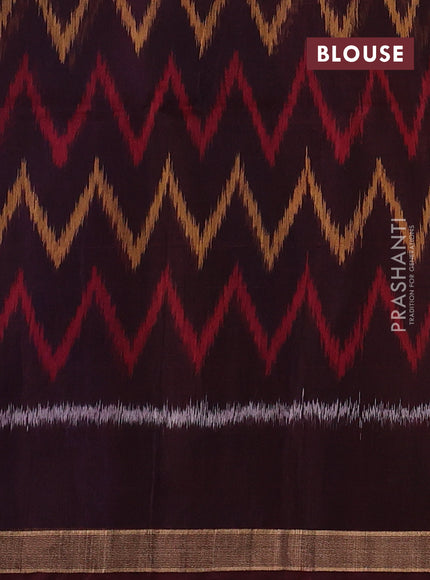 Blue & Maroon Kora Silk Cotton Saree