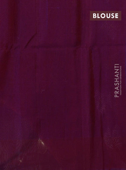 Red & Purple Kora Silk Cotton Saree