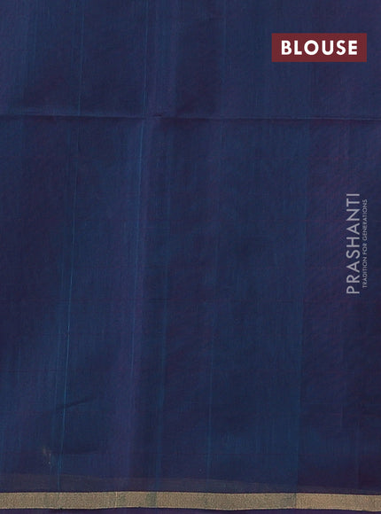 Teal Green & Pink Kora Silk Cotton Saree