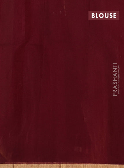 Mustard & Maroon Kora Silk Cotton Saree