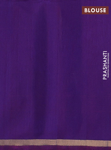 Blue & Purple Kora Silk Cotton Saree