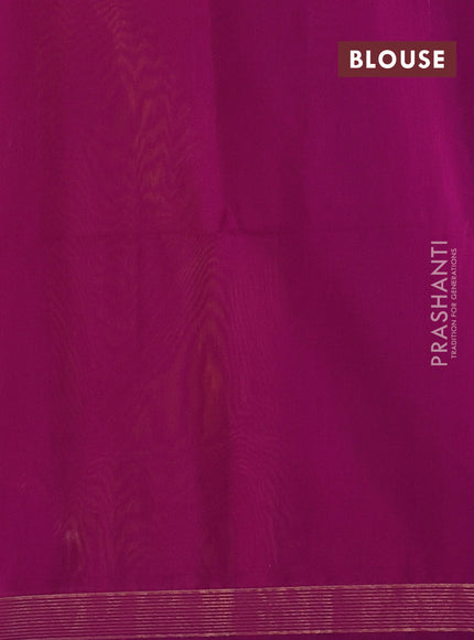 Mustard Yellow & Purple Kora Silk Cotton Saree