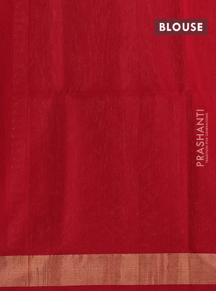 Rust & Red Kora Silk Cotton Saree