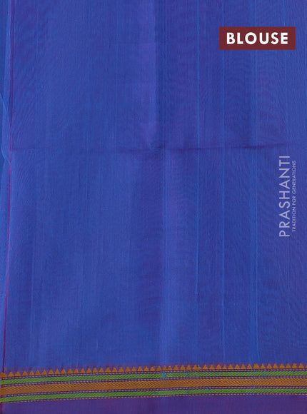 Blue & Purple Kora Silk Cotton Saree