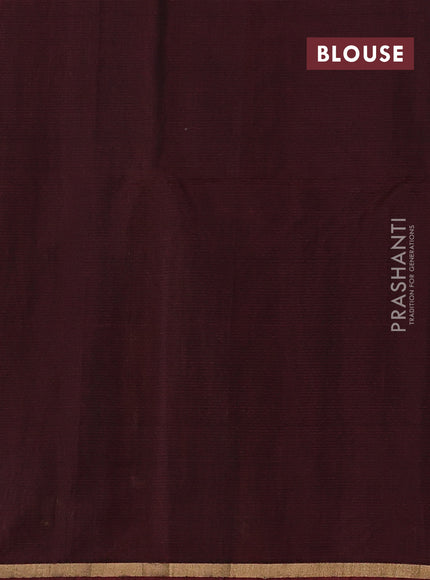Mehendi Green & Maroon Kora Silk Cotton Saree