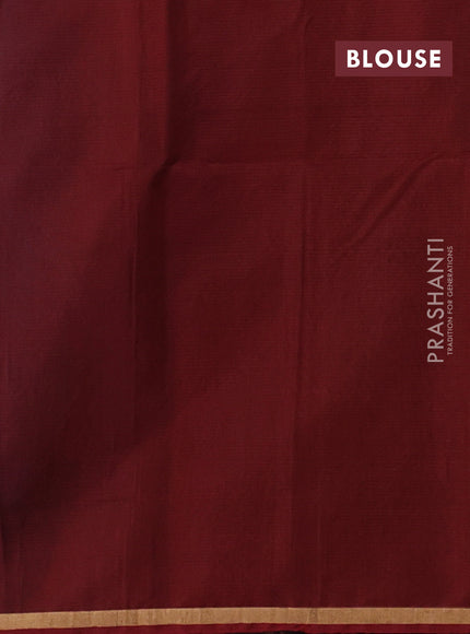 Blue & Rust Kora Silk Cotton Saree
