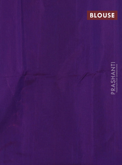 Peacock Blue & Purple Kora Silk Cotton Saree