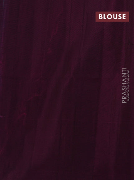 Blue & Wine Kora Silk Cotton Saree