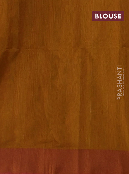 Mustard Yellow & Pink Kora Silk Cotton Saree