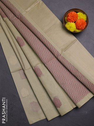 Beige Kora Silk Cotton Saree