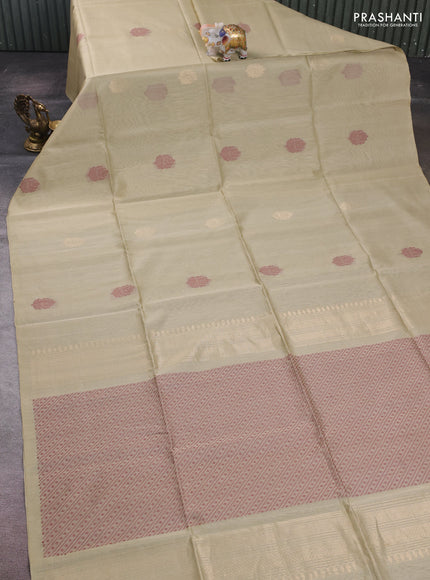 Beige Kora Silk Cotton Saree
