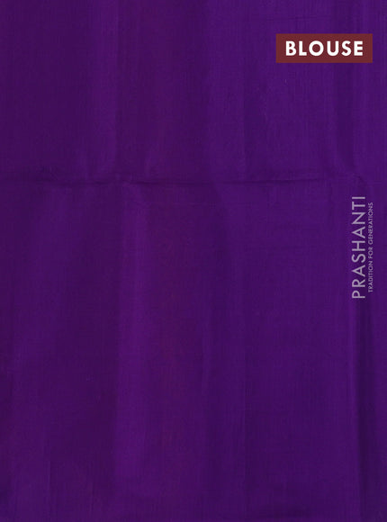 Rust & Purple Kora Silk Cotton Saree