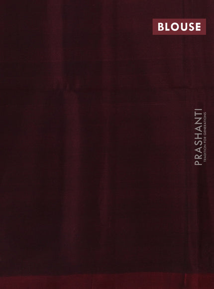 Blue & Maroon Kora Silk Cotton Saree