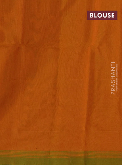 Mango Yellow & Green Kora Silk Cotton Saree