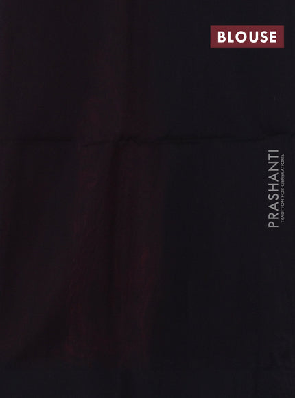 Maroon & Black Kora Silk Cotton Saree