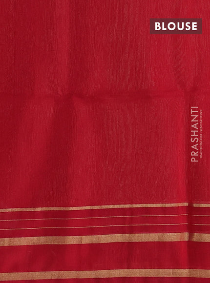 Black & Red Kora Silk Cotton Saree