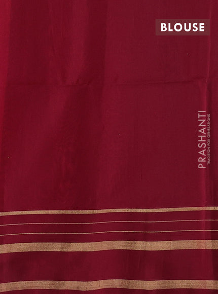 Orange & Maroon Kora Silk Cotton Saree