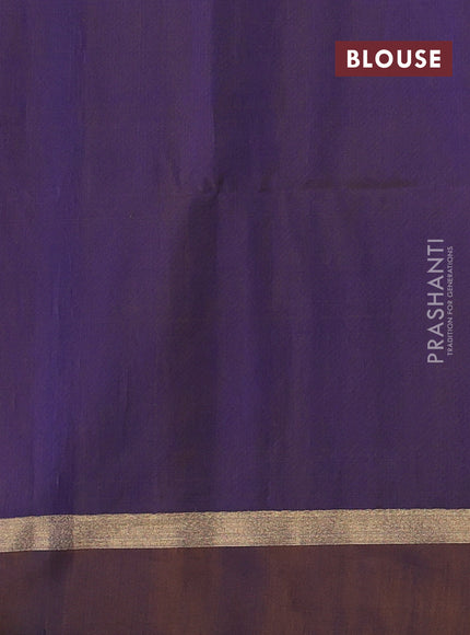 Purple & Mustard Kora Silk Cotton Saree