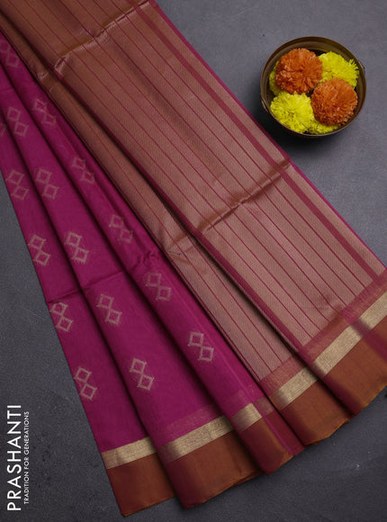 Pink & Mustard Kora Silk Cotton Saree