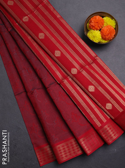 Red Kora Silk Cotton Saree