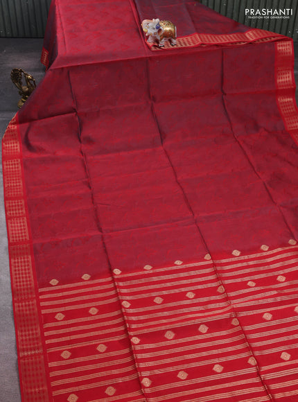 Red Kora Silk Cotton Saree