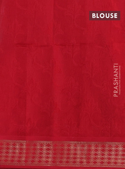 Red Kora Silk Cotton Saree