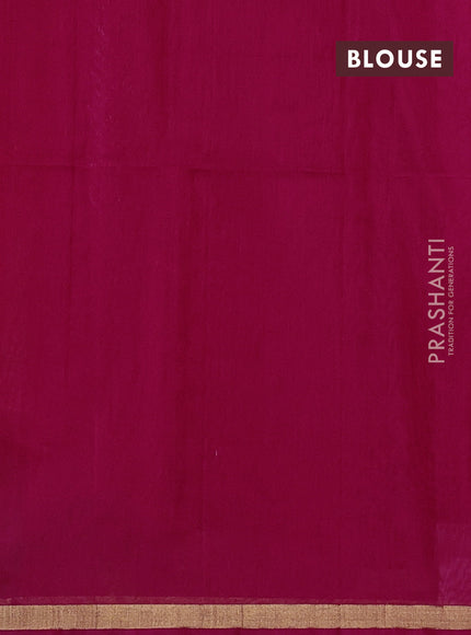 Orange & Pink Kora Silk Cotton Saree