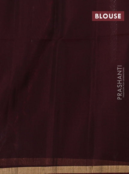 Rust & Maroon Kora Silk Cotton Saree