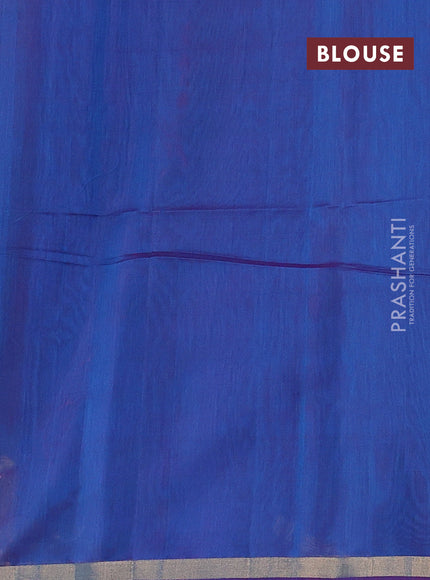 Cs Blue & Purple Kora Silk Cotton Saree