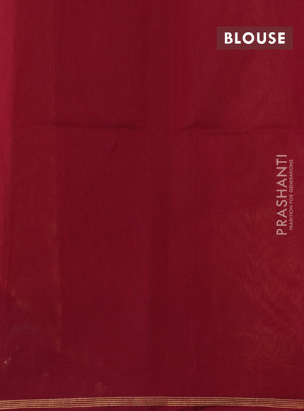 Mustard & Wine Kora Silk Cotton Saree