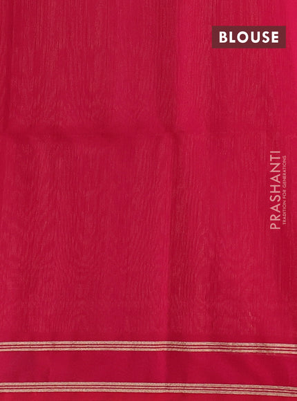 Mustard & Pink Kora Silk Cotton Saree