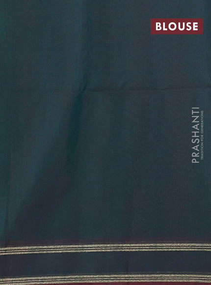 Green & Peacock Green Kora Silk Cotton Saree