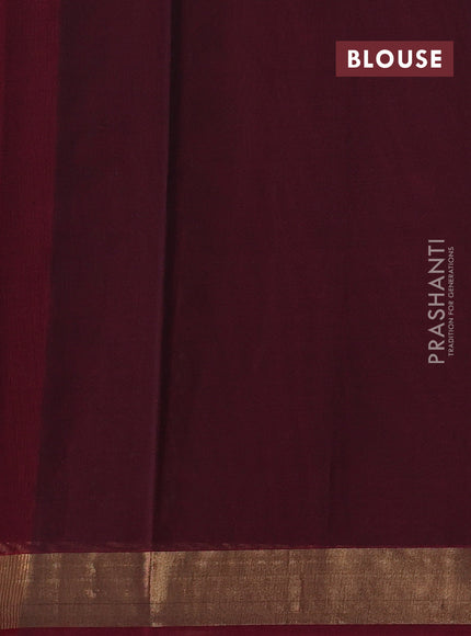 Mustard Yellow & Maroon Kora Silk Cotton Saree
