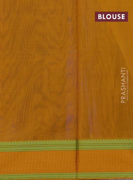 Royal Blue & Mustard Kora Silk Cotton Saree