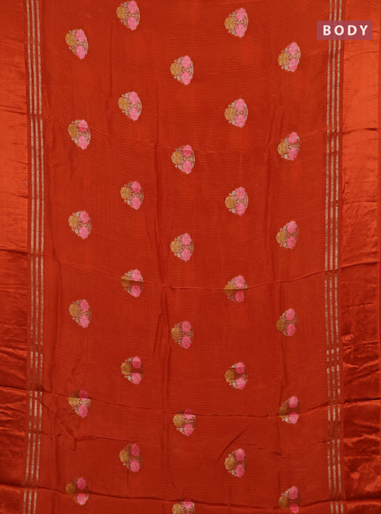 Orange & Pink Semi Mysore Silk - Contrast Blouse