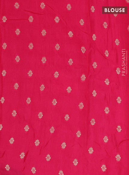 Orange & Pink Semi Mysore Silk - Contrast Blouse