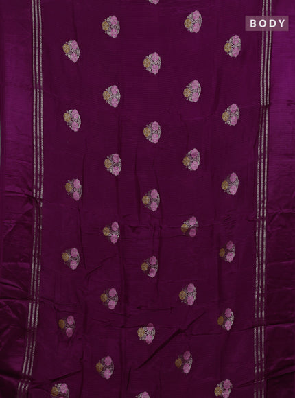 Purple & Peach Semi Mysore Silk - Contrast Blouse