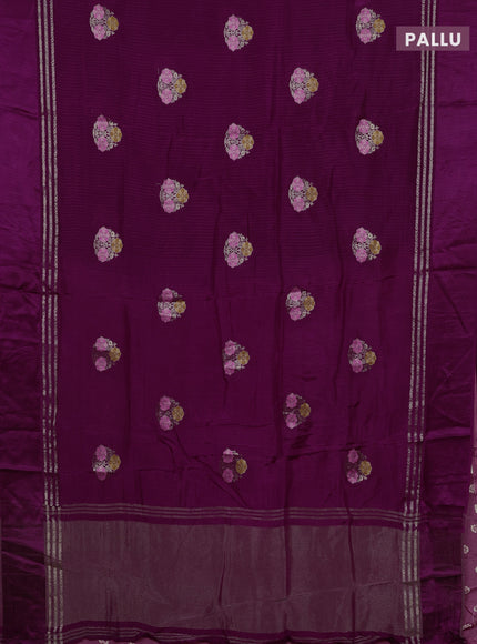 Purple & Peach Semi Mysore Silk - Contrast Blouse