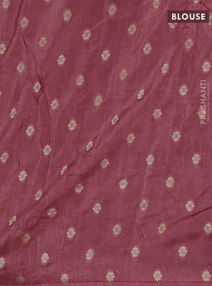 Purple & Peach Semi Mysore Silk - Contrast Blouse