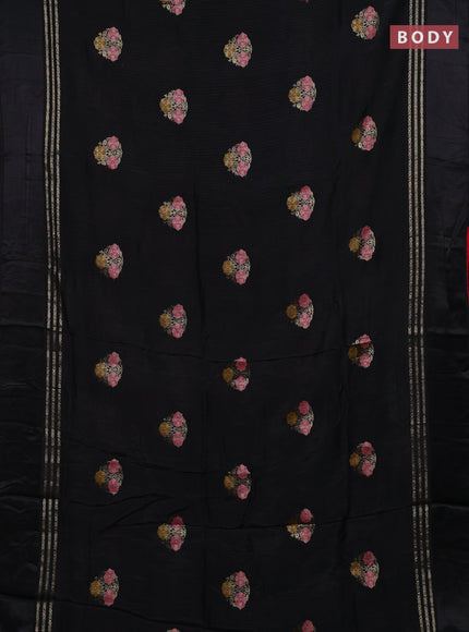 Black & Red Semi Mysore Silk - Contrast Blouse