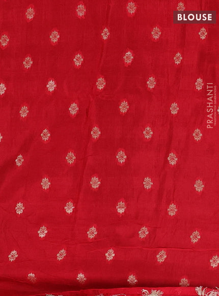 Black & Red Semi Mysore Silk - Contrast Blouse