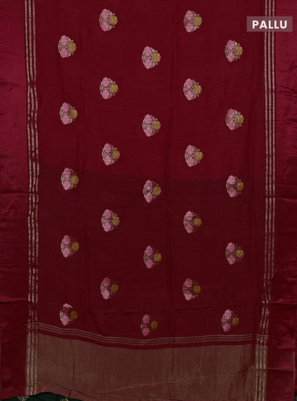 Red & Green Semi Mysore Silk - Contrast Blouse
