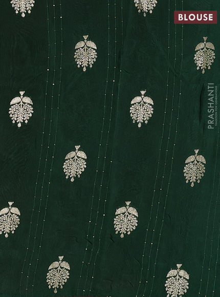 Red & Green Semi Mysore Silk - Contrast Blouse