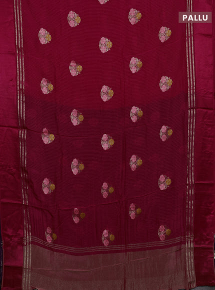 Pink & Violet Semi Mysore Silk - Contrast Blouse