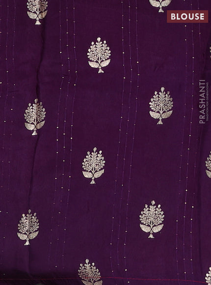 Pink & Violet Semi Mysore Silk - Contrast Blouse