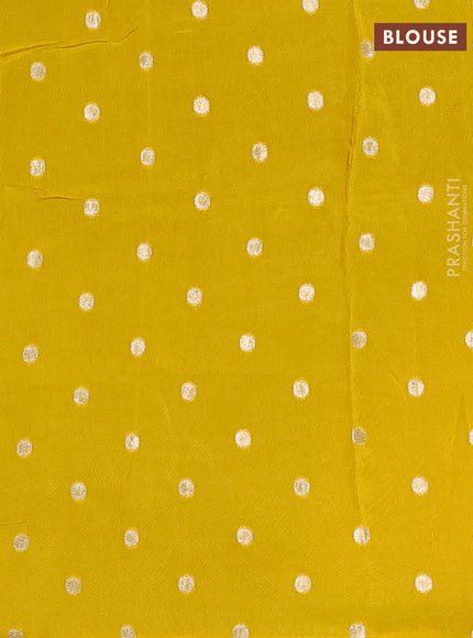 Black & Yellow Semi Mysore Silk - Contrast Blouse