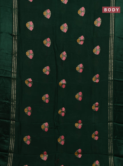 Green & Lime Green Semi Mysore Silk - Contrast Blouse