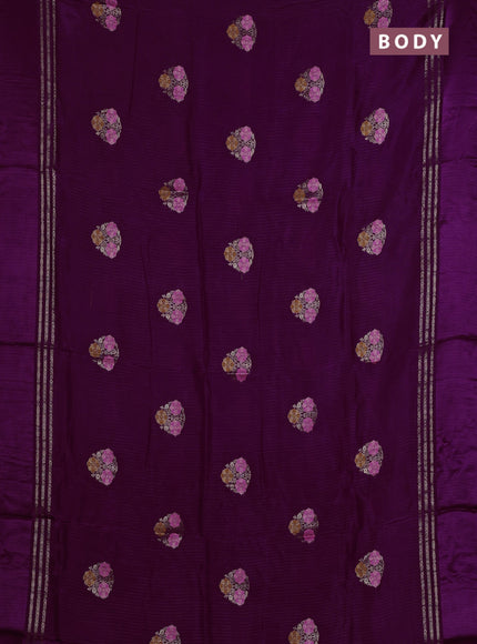 Magenta Pink & Pink Semi Mysore Silk - Contrast Blouse