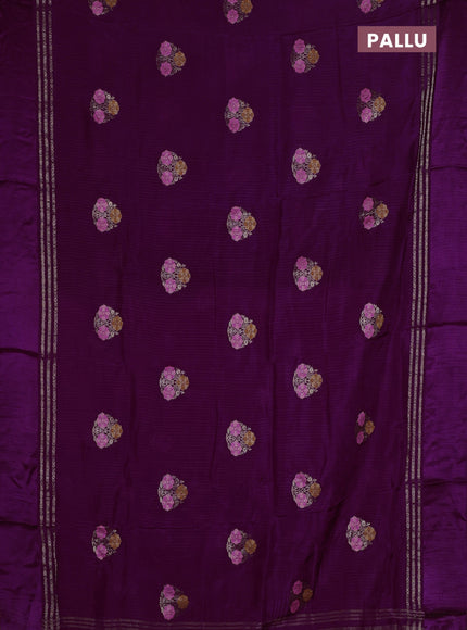 Magenta Pink & Pink Semi Mysore Silk - Contrast Blouse