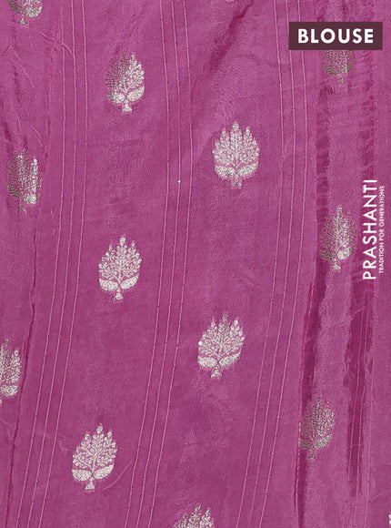 Magenta Pink & Pink Semi Mysore Silk - Contrast Blouse